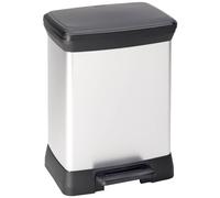 Curver DECOBIN Waste Bin, Plastic, Silver Metallic