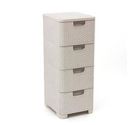 Curver 4 Drawer Shelf, Off-White, 33x38x79