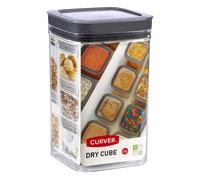 CURVER Dry Cube Square Jar - 1.8Lt - 12X12X20H Clear/Grey