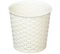 Curver Faux Rattan Dresser Storage Pot - Medium (perfect For Hair Brushes), White