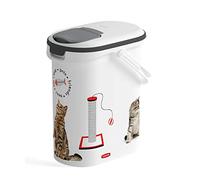 Curver Food Container 4 kg I 10 L, White/Grey/Love Pets Cats, 1 Piece (Pack of 1), 241098