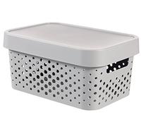 Curver Storage Box Infinity Gepunktet 26,8x18,6x12,4cm in Light Grey, 26.8 x 18.6 x 12.4 cm