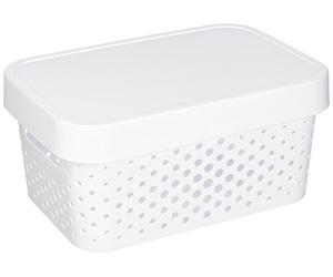 Curver Gepunktet Infinity Storage Box, White, 26.8 x 18.6 x 12.4 cm