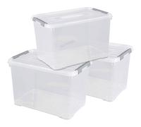 Curver Handy Storage Box Set 65L Transparent 3 Stackable pieces 240682