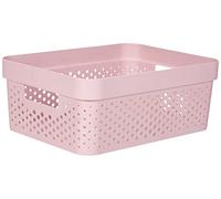 CURVER Infinity 17L Recycled Storage Basket - Multi Purpose Storage, Stackable and Nesting - 35.5 x 26.7 x 13.7 cm - Pink