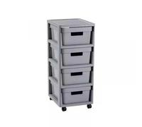 CURVER INFINITY 4x11L Light Grey Wheeled Storage Unit 231557
