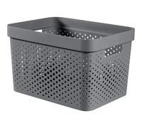 CURVER, Infinity Box 17 L, Recycled Plastic, Charcoal Grey, 35.5 x 26.2 x 21.9 cm