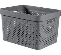 CURVER, Infinity Box 17 L, Recycled Plastic, Charcoal Grey, 35.5 x 26.2 x 21.9 cm