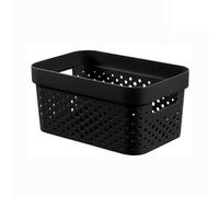 Curver Infinity Dots Black Plastic Stackable Storage Basket (H)12Cm (W)18Cm (D)26Cm