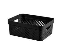 Curver Infinity Dots Black Plastic Stackable Storage Basket (H)14Cm (W)27Cm (D)36Cm