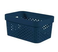 Curver Infinity Dots Blue Plastic Stackable Storage Basket (H)12Cm (W)26Cm (D)18Cm