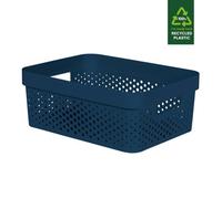 Curver Infinity Dots Blue Plastic Stackable Storage Basket (H)14Cm (W)27Cm (D)36Cm