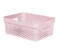 Curver Infinity Dots Box - Chalk Pink, 11L - Lightweight & Durable Storage Box - Hardwearing Plastic Organiser Box