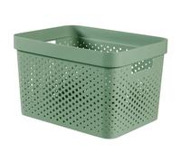 Curver Infinity Dots Box - Shale Green, 17L - Lightweight & Durable Storage Box - Hardwearing Plastic Organiser Box