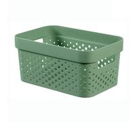 Curver Infinity Dots Green Plastic Stackable Storage Basket (H)12Cm (W)18Cm (D)26Cm