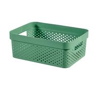 Curver Infinity Dots Green Plastic Stackable Storage Basket (H)14Cm (W)27Cm (D)36Cm