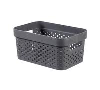 Curver Infinity Dots Matt Grey Plastic Small Stackable Storage Basket (H)1.2Cm (W)2.6Cm (D)2.6Cm