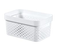 Curver Infinity Dots Matt White Plastic Stackable Storage Basket (H)1.2Cm (W)2.6Cm (D)2.6Cm