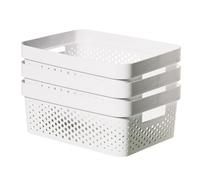 Curver Infinity Dots Set of 3 100% Recycled Medium Storage Baskets 11 Litres - White