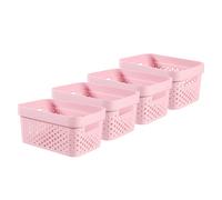Curver Infinity Dots Set of 4 100% Recycled Small Storage Baskets 11 Litres - Pink