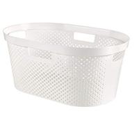 CURVER | Infinity Laundry Basket, 40 L, White, 58.5 x 38 x 26.5 cm, Recycled Plastic