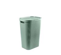 CURVER Infinity Laundry Bin 60L - Laundry Bin with Lid and Ventilation - Ergonomic Handles - For Bathroom or Laundry Room - 70% Recycled - 43.7 x 35 x 60.2 cm - New Green