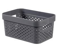 Curver Infinity Tray 4.5 L Dots Recycled Plastic Pink Crates, anthracite grey, S