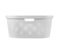 Curver Infinity White Dot Plastic Laundry Basket, 40L