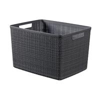 CURVER Jute Basket 100% Recycled Plastic Rectangular 20 L, Dark Grey, XL
