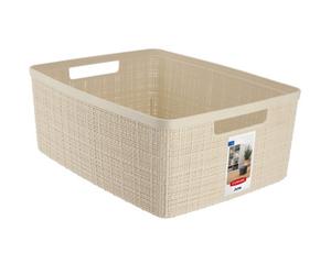 Curver Jute Basket 100% Recycled Plastic Rectangular, Off White, M: 12 L