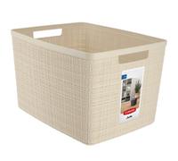 Curver Jute Basket 100% Recycled Plastic Rectangular, White, L: 20 L