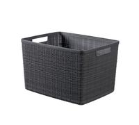 Curver Jute Grey Plastic Large Nestable Storage Basket (H)23Cm (W)28.2Cm (D)36.2Cm