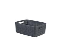 Curver Jute Grey Plastic Small Nestable Storage Basket (H)10.5Cm (W)20Cm (D)26.5Cm