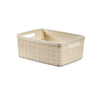Curver Jute White Plastic Small Nestable Storage Basket (H)10.5Cm (W)20Cm (D)26.5Cm