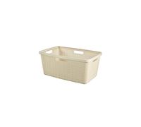 Curver Jute Woven Effect 70% Recycled Rectangular Laundry Basket 46 Litres ? Off White