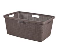 Curver Jute Woven Effect 70% Recycled Rectangular Laundry Basket 46 Litres ? Peppercorn