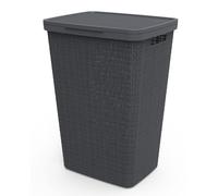 Curver Jute Woven Effect 70% Recycled Rectangular Laundry Hamper 58 Litres - Grey