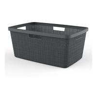 Curver Jute Woven Effect 70% Recycled Rectangular Laundry Hamper 58 Litres - Off White