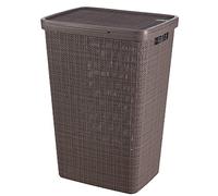 Curver Jute Woven Effect 70% Recycled Rectangular Laundry Hamper 58 Litres - Peppercorn