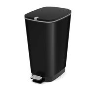 CURVER KIS Chic Bin Style Pedal Bin 45 L with Lid and Pedal Bin Liner Hanging Black Metallic 29 x 44.5 x 60.5 cm