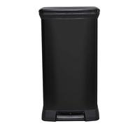 Curver Metal Effect 70% Recycled Kitchen Pedal Touch Deco Bin 50 Litres - Black