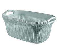 Curver Knit Laundry Storage Basket, Misty Blue, 40 Litre