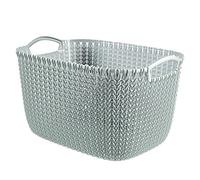 Curver Knit Rectangular Storage Basket in Blue, Size 19 Litres | Charlies