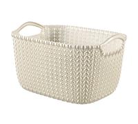 Curver Knit Effect Kitchen, Living room, Bathroom, Bedroom, Utility Medium Rectangular Storage Basket 8 Litres - Oasis White