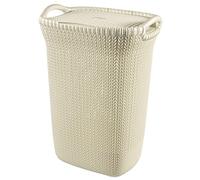 Curver Knit Laundry Hamper - 57 Litres, Oasis White, Size 57 Litres