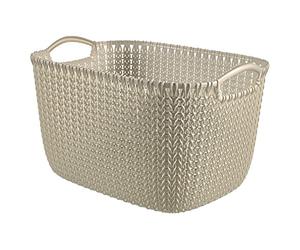 Curver "Knit Rectangular Basket, White, 19 Litre