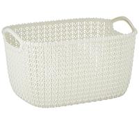 Curver Basket Knit Rectangular 8L in White, 30 x 22.5 x 17 cm