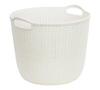Curver Hamper Knit Round 30L in White, 39.5 x 29.5 x 23.6 cm