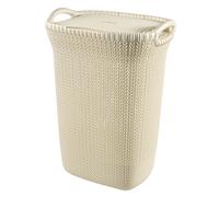 Curver Knit Laundry Hamper - 57 Litres, Oasis White, Size 57 Litres
