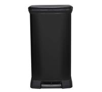 Curver Metal Effect 70% Recycled Kitchen Pedal Touch Deco Bin 50 Litres - Black